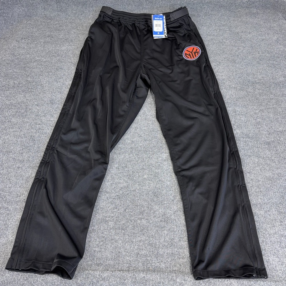 New York Knicks Pants Men XL Black ZIPWAY Full Zip Sides Warmup Logo NEW